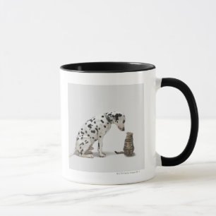 Taza Un perro que mira un gato