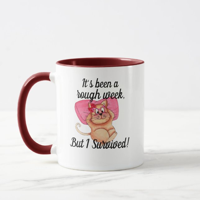 Taza Un Personalizable divertido y gracioso gato sobrev (Izquierda)
