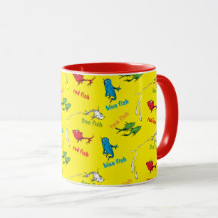 Taza Un pez dos peces patrón amarillo