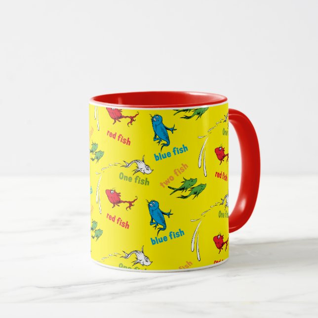 Taza Un pez dos peces patrón amarillo (Anverso derecho)