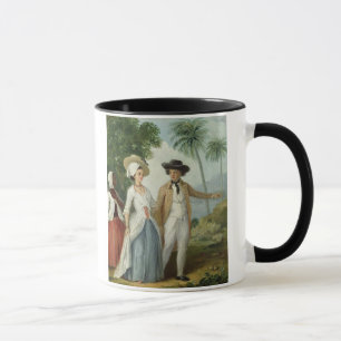 Taza Un plantador y su esposa, asistidos por un criado,