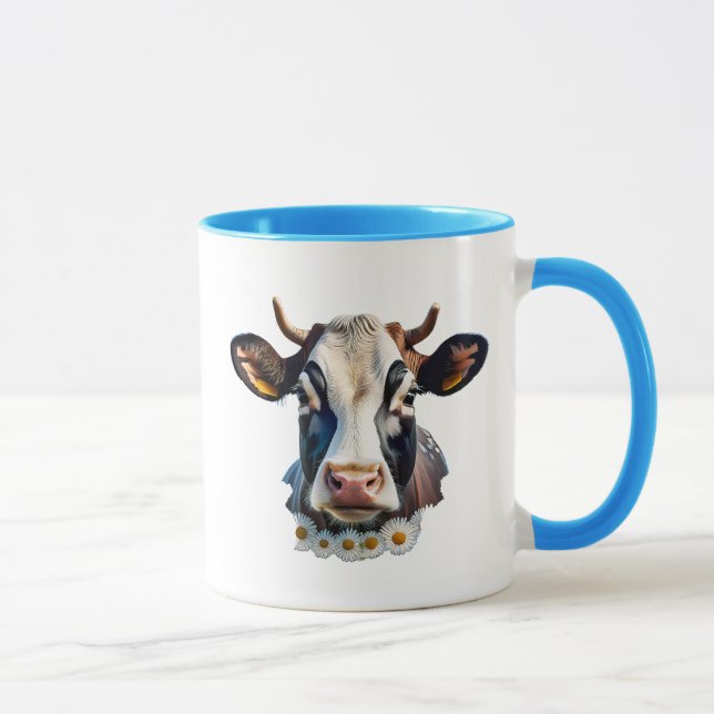 Taza Un portrait d'une vache au regard paisible. (Derecha)