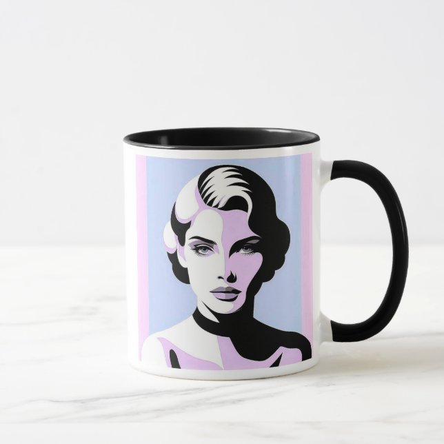 Taza Un portrait hypnotique entre ombre et lumière. (Derecha)