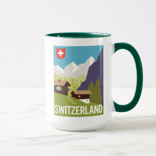 Taza Un poster del viaje de Suiza