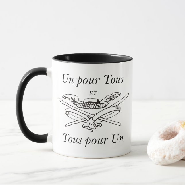 Taza Un pour Tous et Tous pour un - Trois Mousquetaires (Con donut)