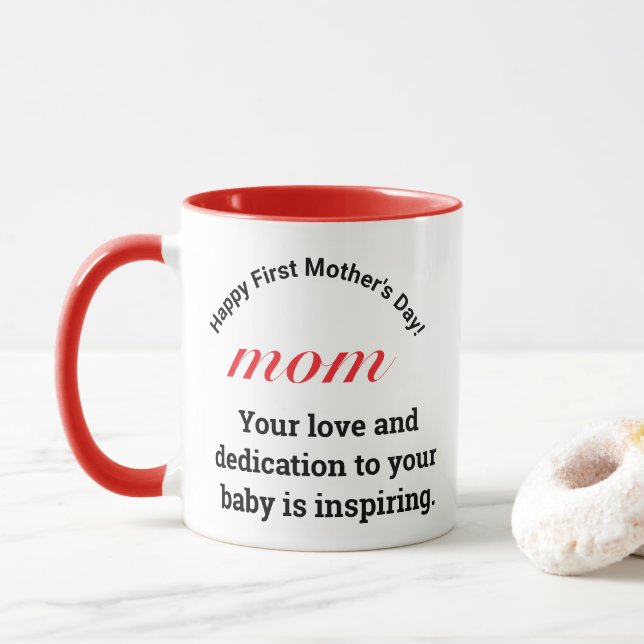 Taza Un regalo divertido para la tipografía de mamá Día (Con donut)