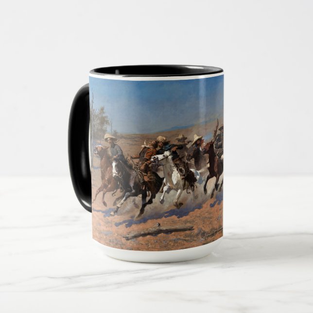 Taza Un salto para la madera por Frederic Remington (Anverso izquierdo)