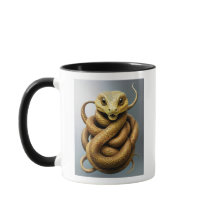 Un serpent majestueux enroulé.