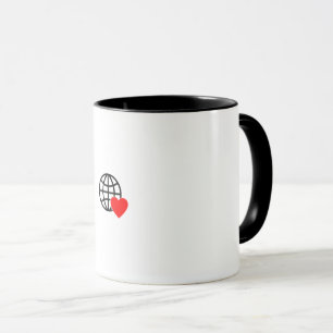 Taza Un símbolo de corazón rojo creado con líneas suave