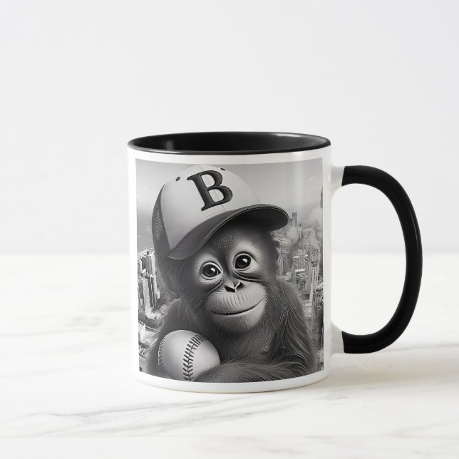 Taza Un singe fan de baseball. (Derecha)