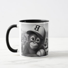 Taza Un singe fan de baseball.