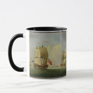 Taza Un Sloop inglés y una fragata en una brisa ligera