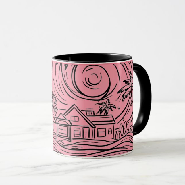 Taza un soleil levant devant la mer,mug (Anverso derecho)