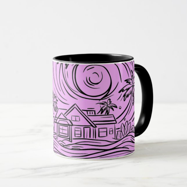 Taza un soleil levant devant la mer,mug (Anverso derecho)