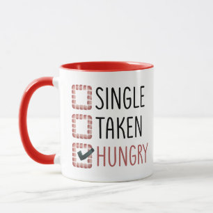 Taza Un solo El día de San Valentín gracioso y hambrien