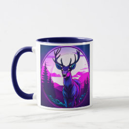 Taza Un superbe cerf imposant seul dans lea forêt.