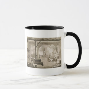 Taza Un taller tintóreo de seda, del 'DES de
