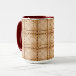 Taza Un tartán de ajedrez irregular pardo