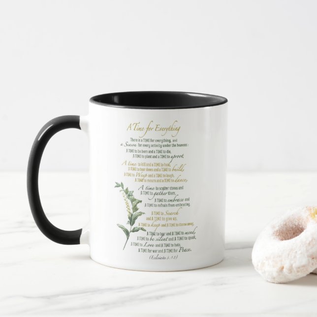 Taza Un tiempo para todo - Écclesiaste 3: 1-8 Mug (Con donut)
