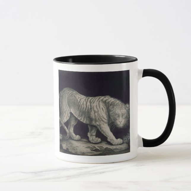 Taza Un tigre de vagabundeo (lápiz en el papel) (Derecha)