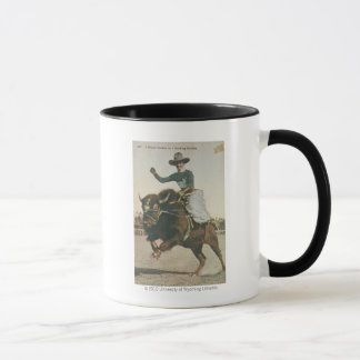 Taza Un vaquero feliz en un búfalo Bucking