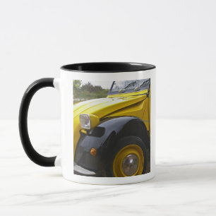 Taza Un viejo Citroen 2CV 2 CV negro y amarillo,