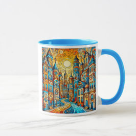 Taza Un village coloré avec des bâtiments artistiques.