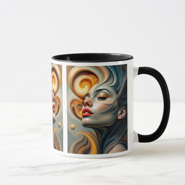 Taza Un visage féminin surréaliste imposant.. (Derecha)