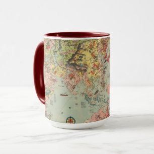 Taza Un vistazo al mapa mundial de las rutas aéreas mu