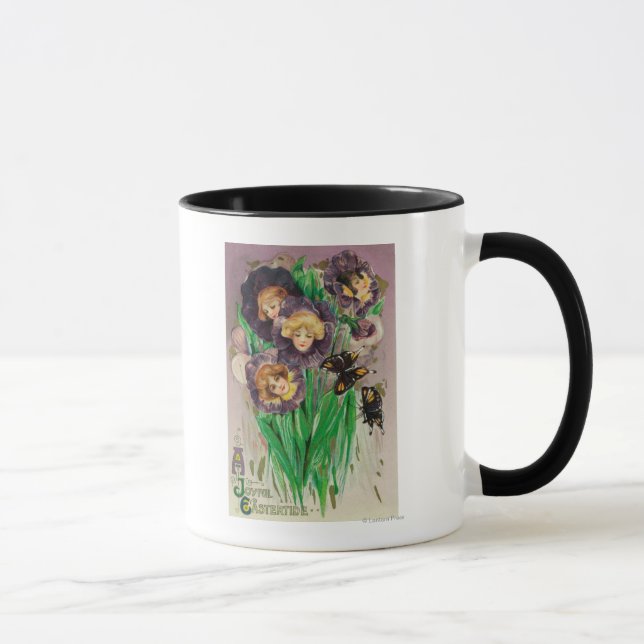 Taza Una alegre violación de Pascua con escena de mujer (Derecha)