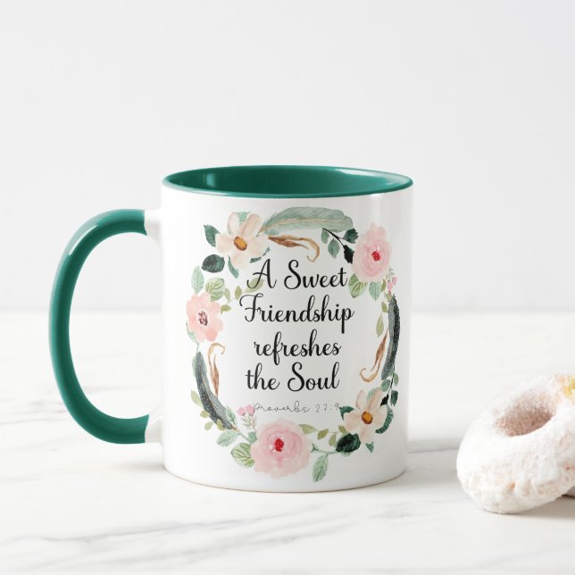 Taza Una amistad dulce refresca el alma (Con donut)
