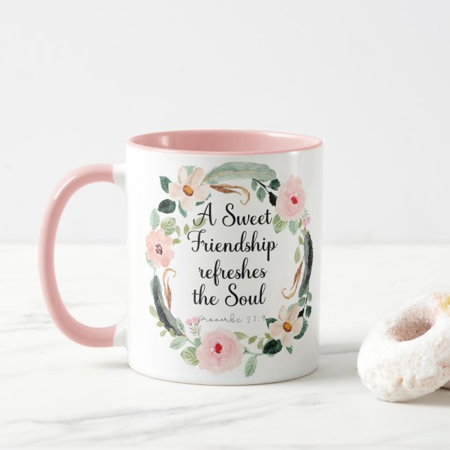 Taza Una amistad dulce refresca el alma (Con donut)