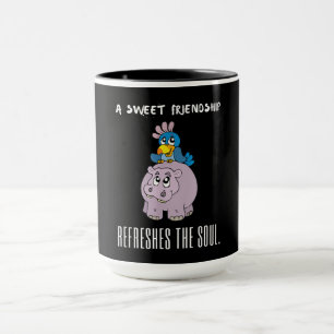 Taza Una Amistad Dulce Refresca El Hippo Morado Del Alm