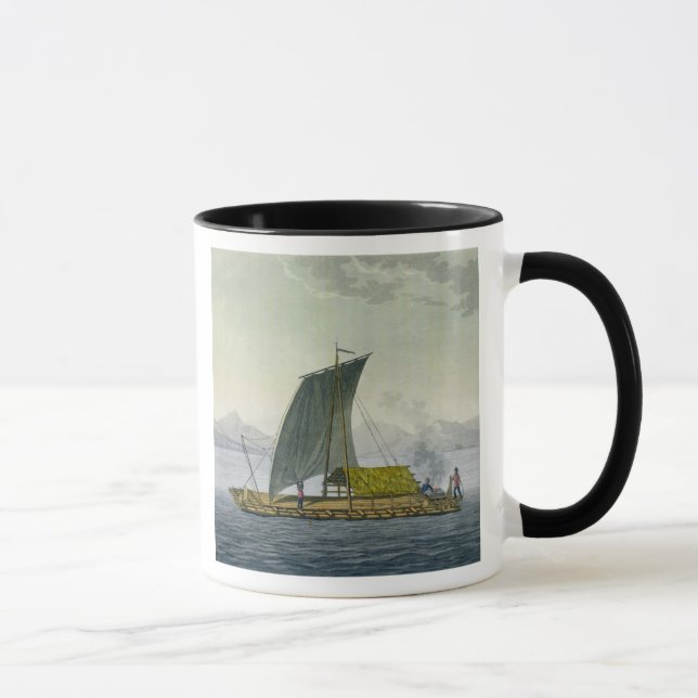 Taza Una balsa que sale del puerto de Guayaquil, (Derecha)