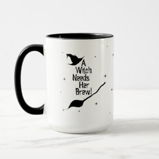 Taza "Una bruja necesita su cerveza"