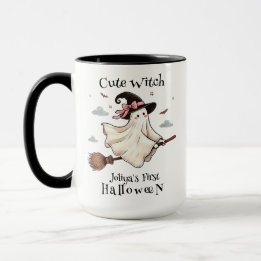Taza Una bruja simple y elegante primero de Halloween
