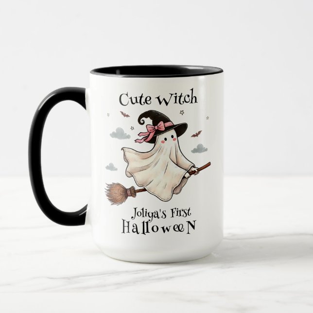 Taza Una bruja simple y elegante primero de Halloween (Izquierda)