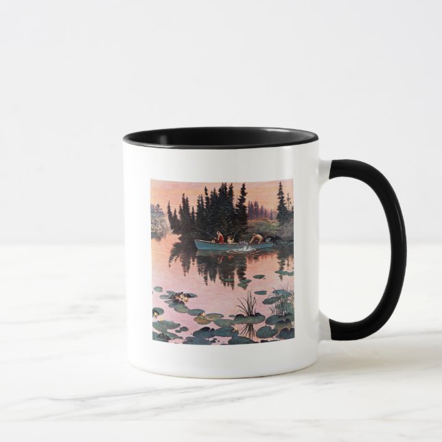 Taza Una buena captura por John Clymer (Derecha)