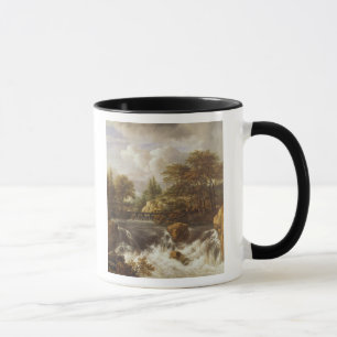 Taza Una cascada en un paisaje rocoso, c.1660-70
