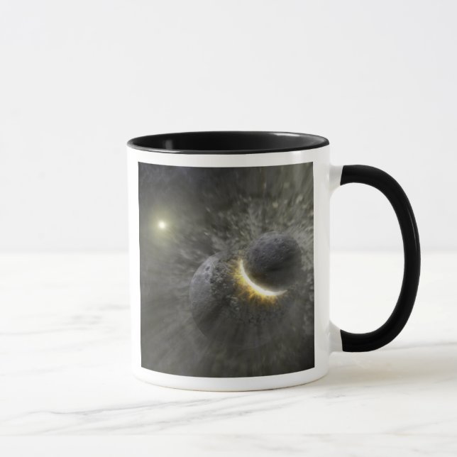 Taza Una colisión entre objetos masivos en el espacio (Derecha)