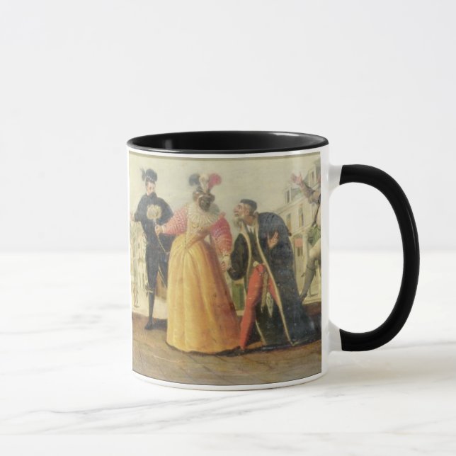 Taza Una compañía de Commedia Dell'Arte antes de un (Derecha)
