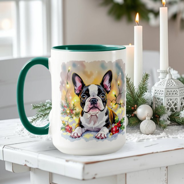 Taza Una dulce Navidad de Boston Terrier (Subido por el creador)