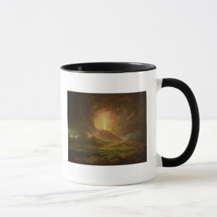 Taza Una erupción de Vesuvio, vista de Portici