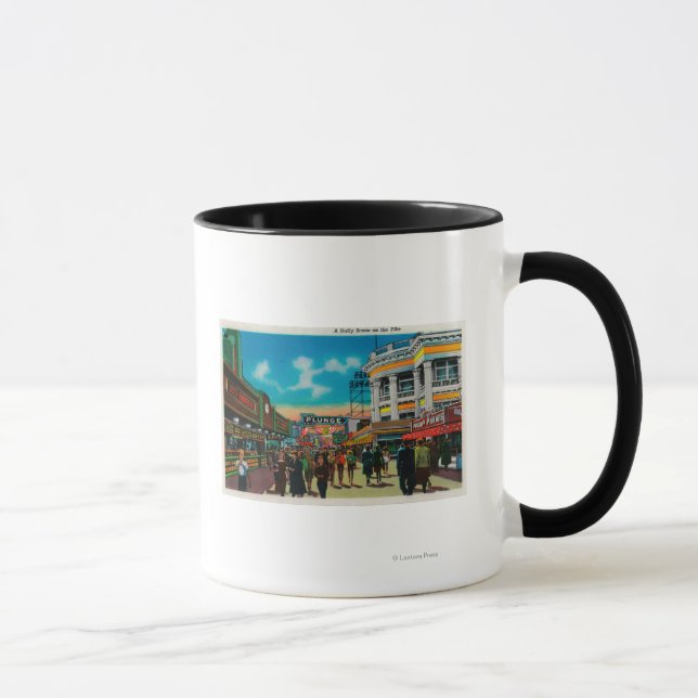 Taza Una escena diaria en Pike, Long Beach (Derecha)