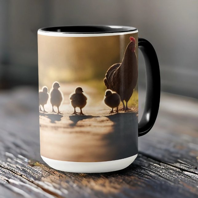Taza Una gallina madre y sus pollitos (Subido por el creador)