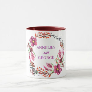 Taza Una guirnalda de flores y pelucas