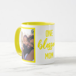 Taza Una Mamá Afortunada | Foto Personalizada del Día d