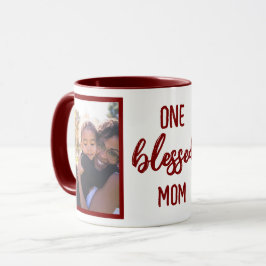 Taza Una Mamá Afortunada | Foto Personalizada del Día d
