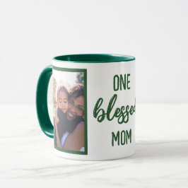 Taza Una Mamá Afortunada | Foto Personalizada Moderna d