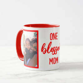 Taza Una Mamá Afortunada | Foto Personalizada Moderna d